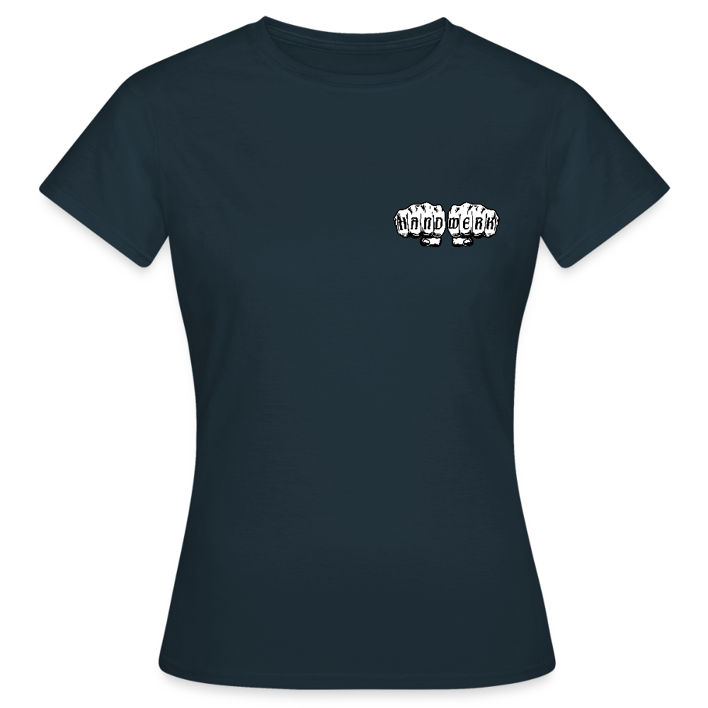 Frauen T-Shirt "Metallbauerin" (beidseitig bedruckt) - Navy