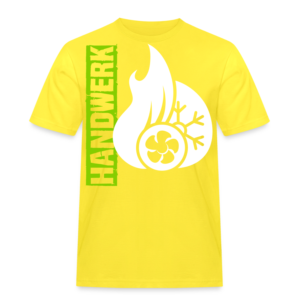 Unisex Workwear T-Shirt "Klimatechniker" Gelb Männer Workwear T-Shirt