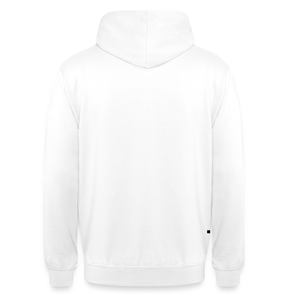 Personalisierbarer Unisex-Hoodie von Spreadconnect, bequem und modisch, mit glatter Oberfläche und Kapuze, auf einem weißen Hintergrund.