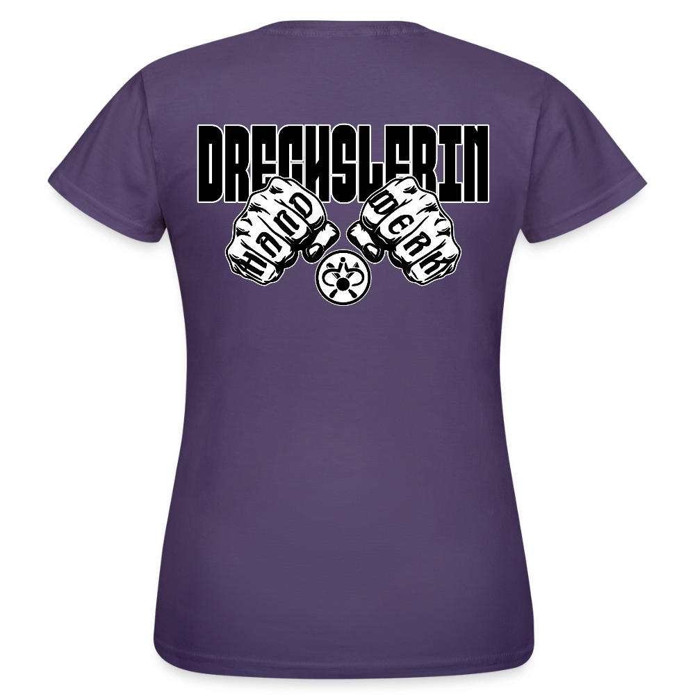 Frauen T-Shirt "Drechsler" (beidseitig bedruckt) - Dunkellila