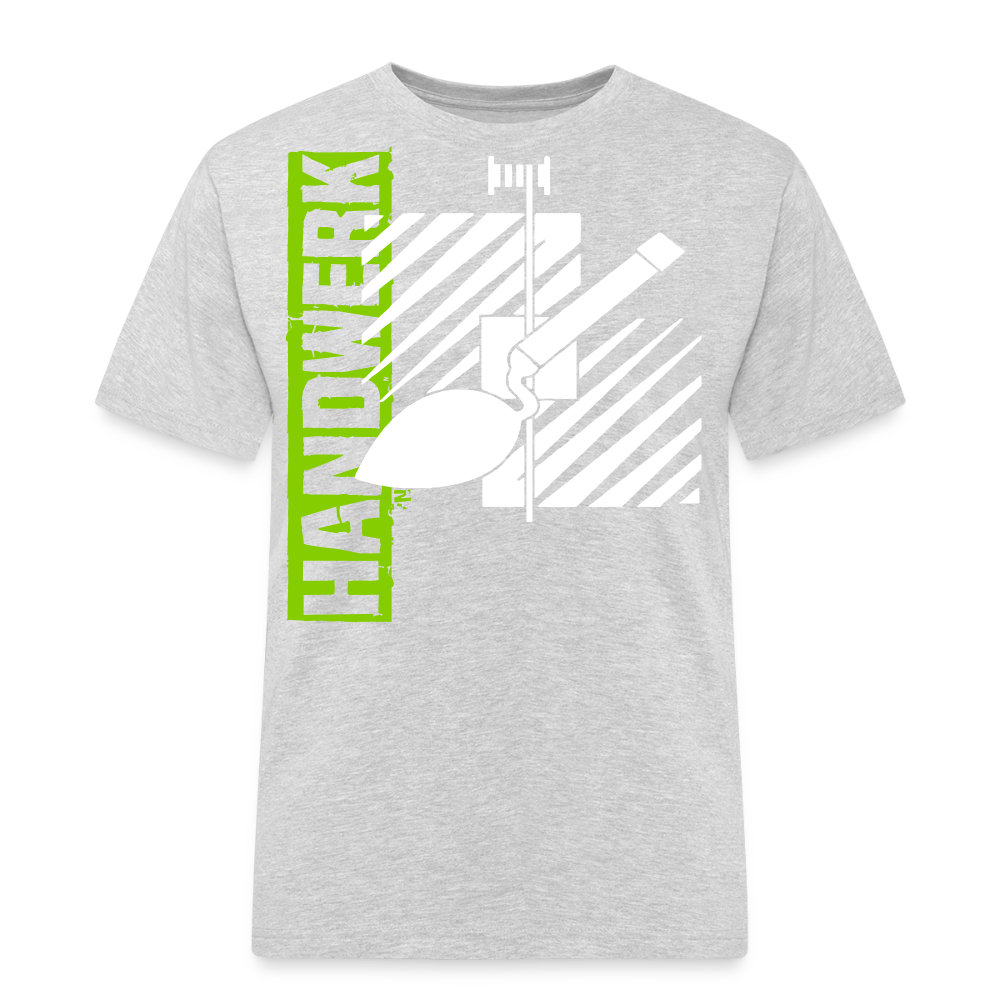 Unisex Workwear T-Shirt "Fliesenleger" - Grau meliert