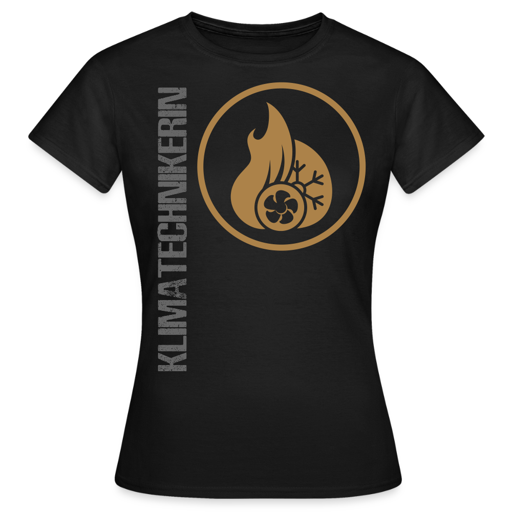 Frauen T-Shirt "Klimatechnikerin" Schwarz Frauen T-Shirt