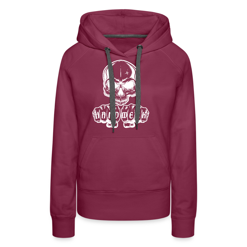 Frauen Premium Hoodie "Skull-Handwerk" - Bordeaux