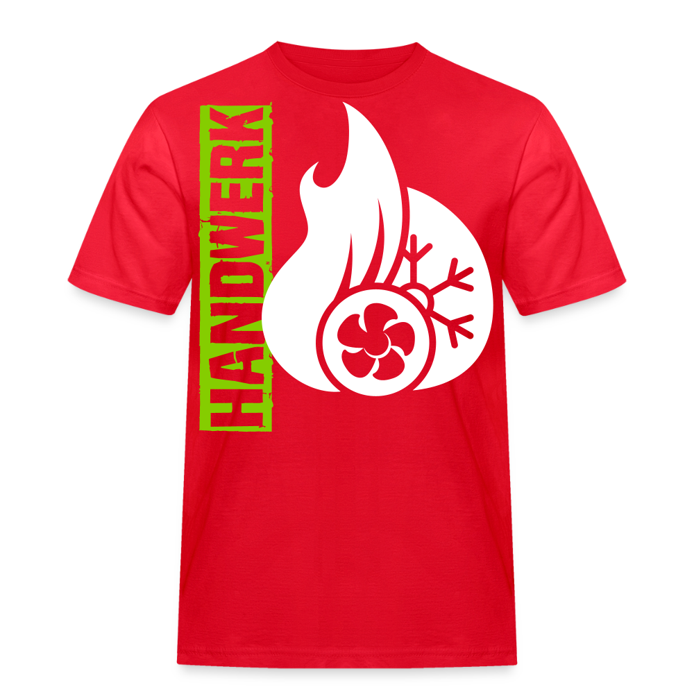 Unisex Workwear T-Shirt "Klimatechniker" Rot Männer Workwear T-Shirt