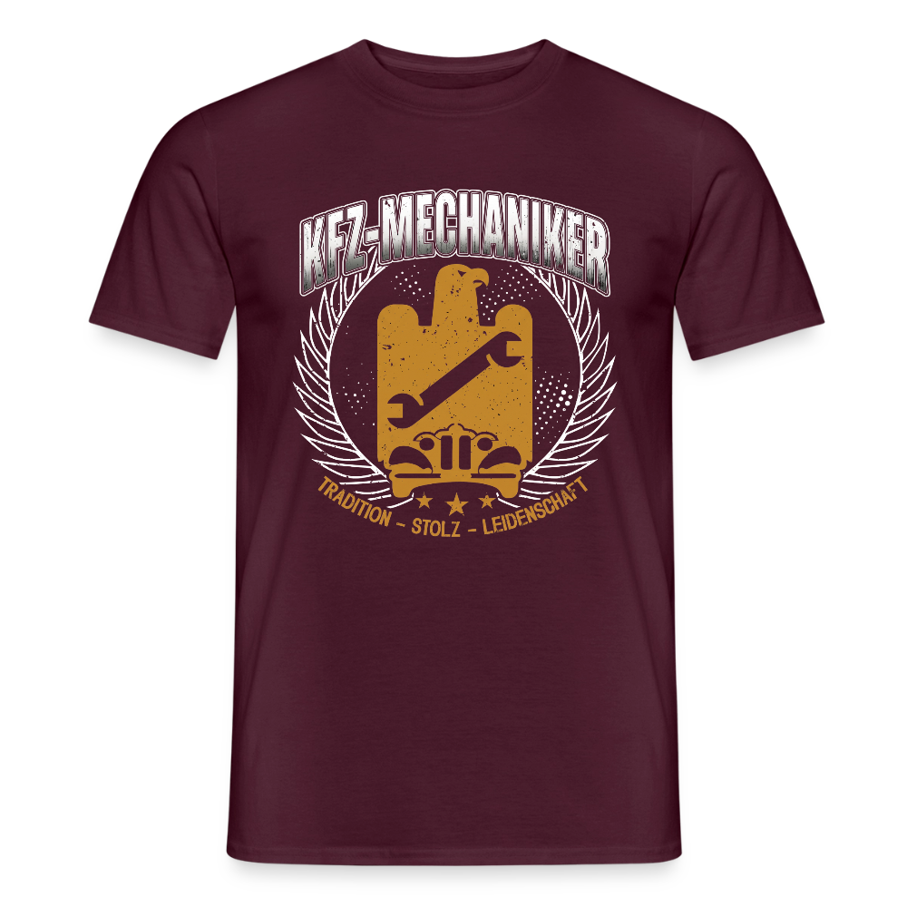 Unisex KFZ-Mechaniker T-Shirt von Spreadconnect, Männer T-Shirt mit traditionellem Design, zeigt Mechaniker-Print auf weißem Stoff