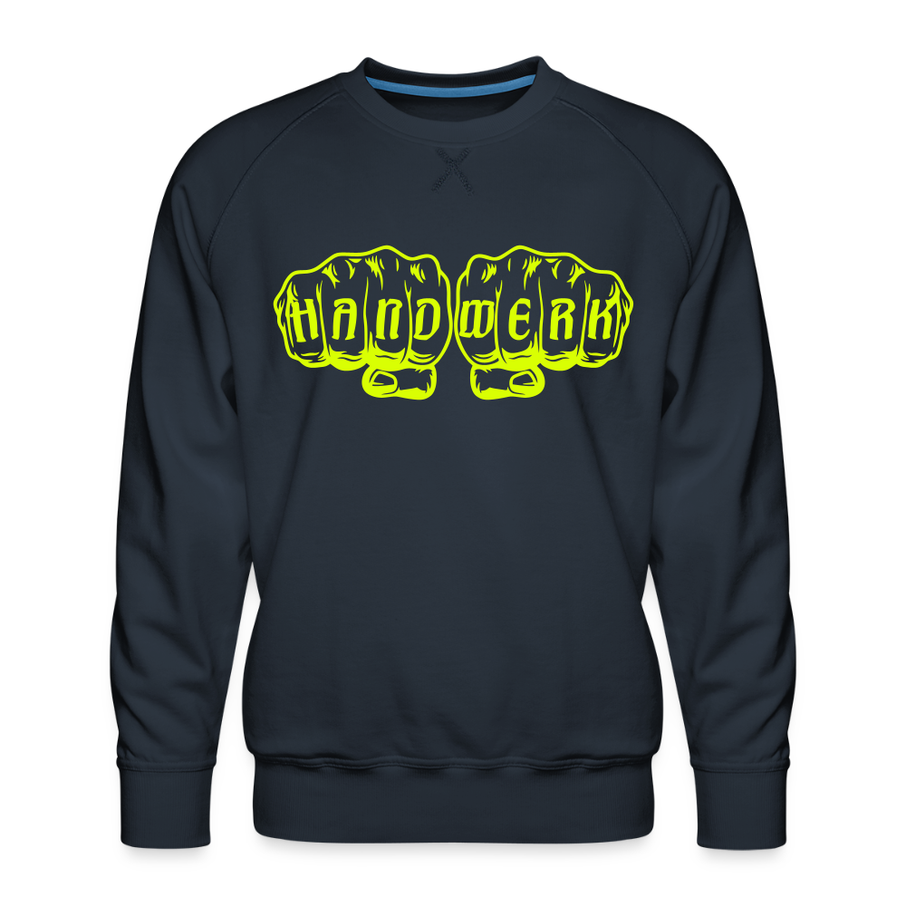 Unisex Premium Pullover "Klimatechniker" neongelb Navy Männer Premium Pullover