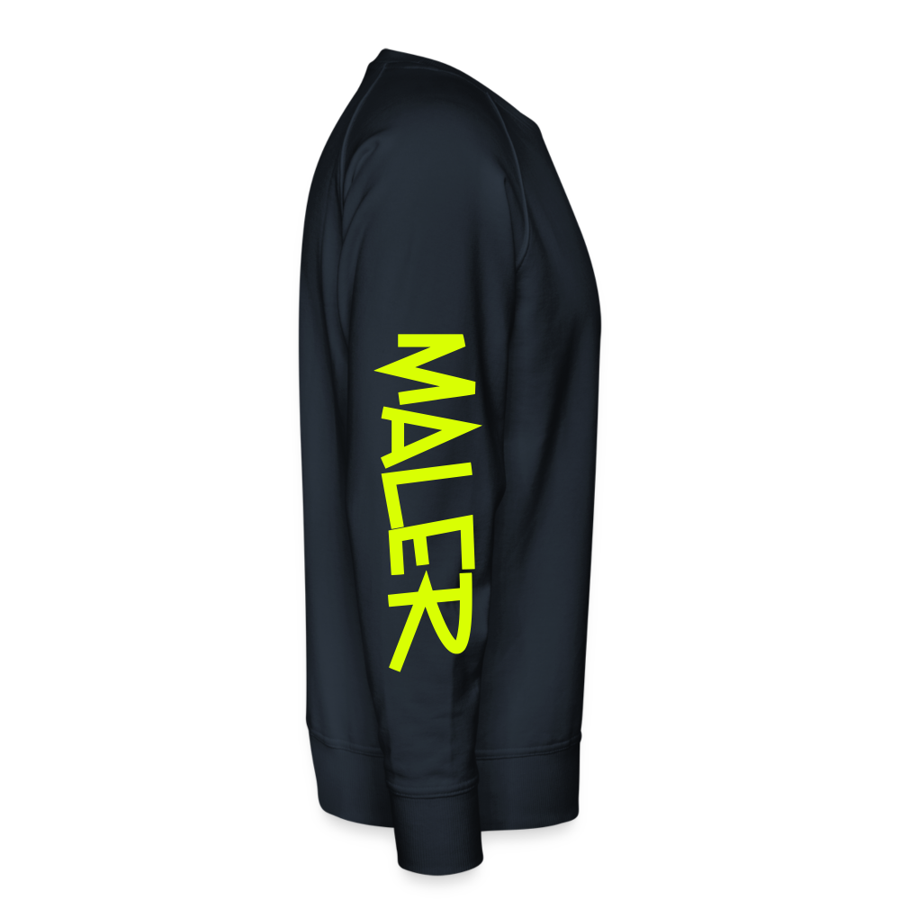 Unisex Premium Pullover "Maler" neongelb - Navy
