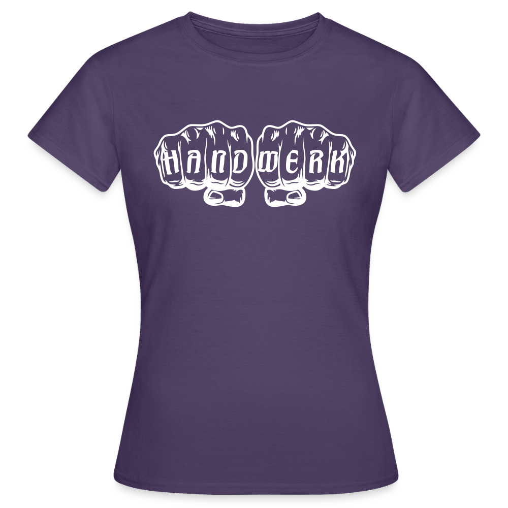 Frauen T-Shirt "Handwerk" Dunkellila Frauen T-Shirt