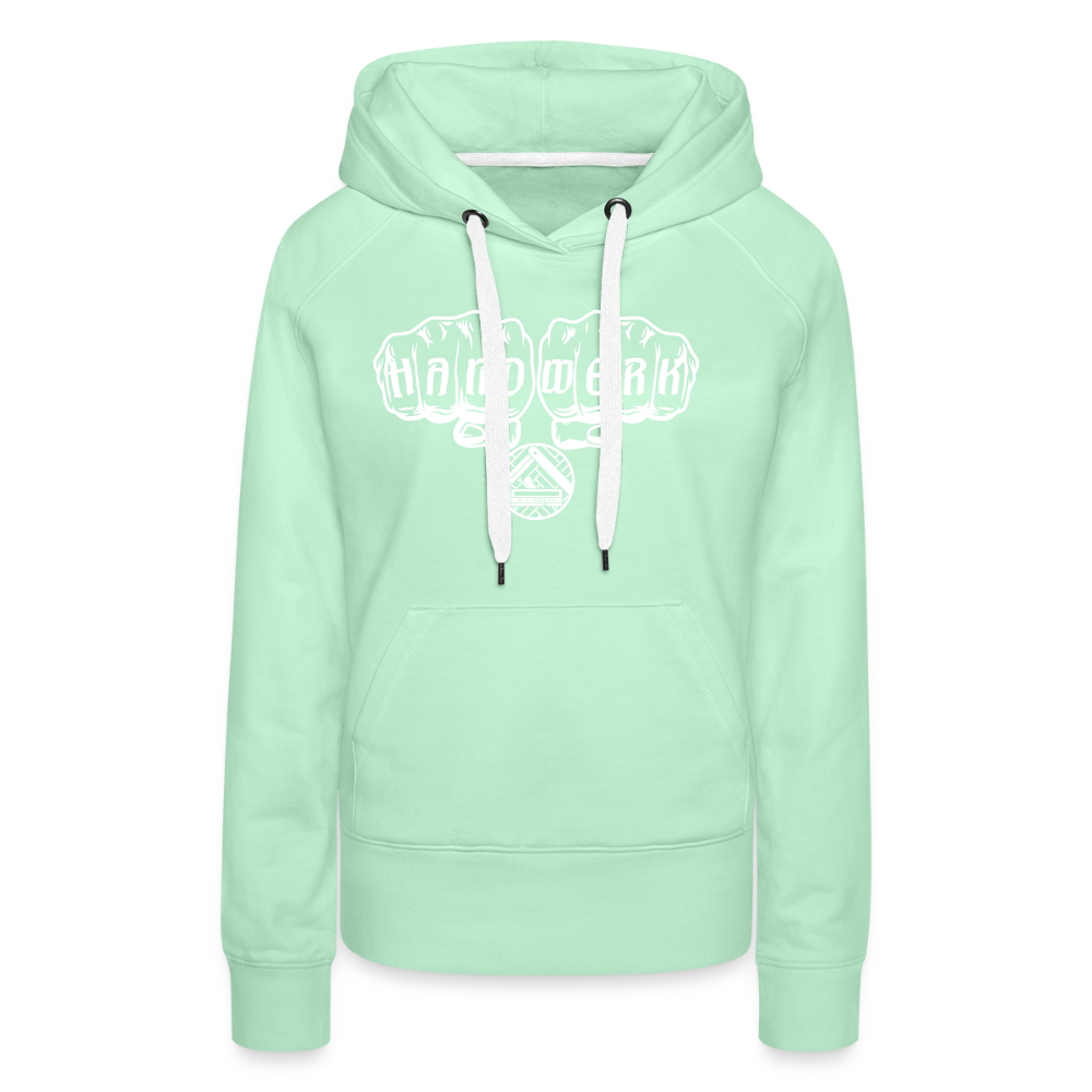 Frauen Premium Hoodie "Parkettleger" - helles Mintgrün
