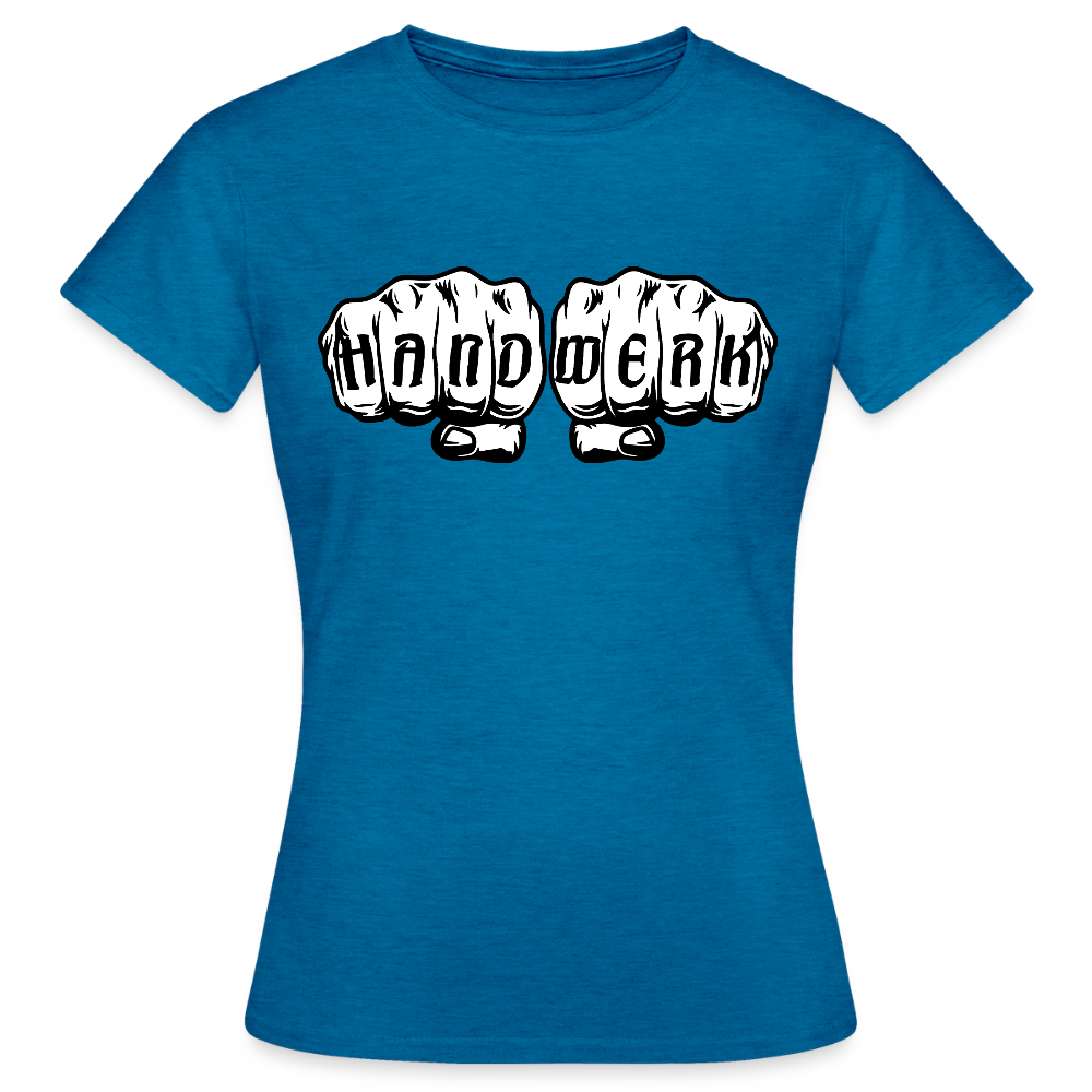 Frauen T-Shirt "Handwerk" Antikblaues Saphir meliert Frauen T-Shirt