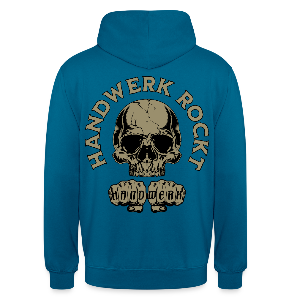 Unisex Hoodie "Handwerk-Rockt" (beidseitig bedruckt) - Tiefseeblau