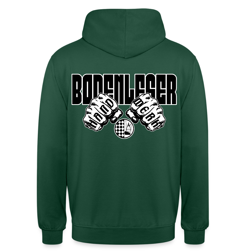 Unisex Hoodie "Bodenleger" (beidseitig bedruckt) - Flaschengrün