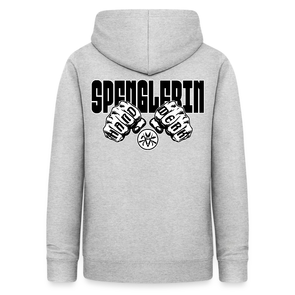 Frauen Hoodie "Spenglerin" (beidseitig beruckt) - Hellgrau meliert
