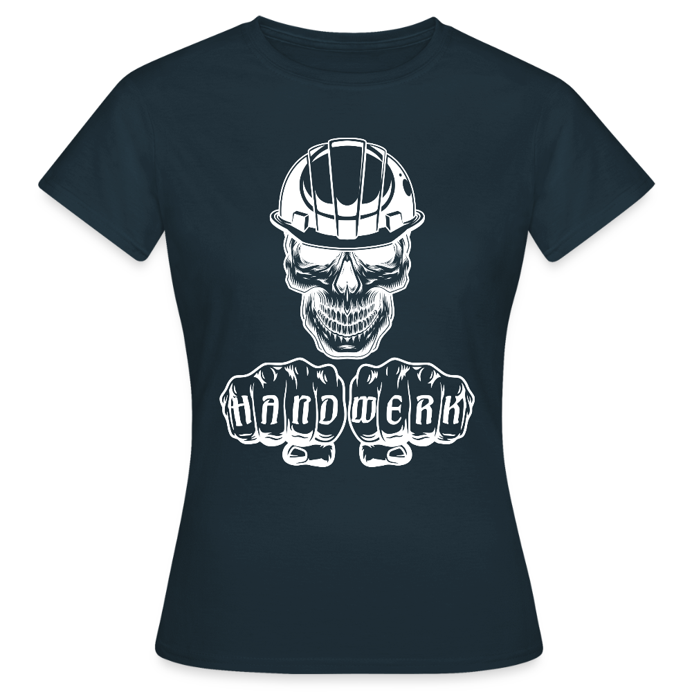 Frauen T-Shirt "Skull-Helm-Handwerk" - Navy