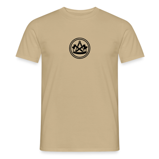 Unisex Zimmermann T-Shirt von Spreadconnect mit beidseitigem Handwerker-Design, schwarzes Baumwollshirt mit Skull- und Zunft-Motiv