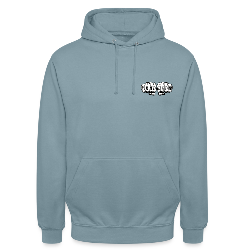 Unisex Hoodie "Heizungsbauer" (beidseitig bedruckt) - Nebelblau