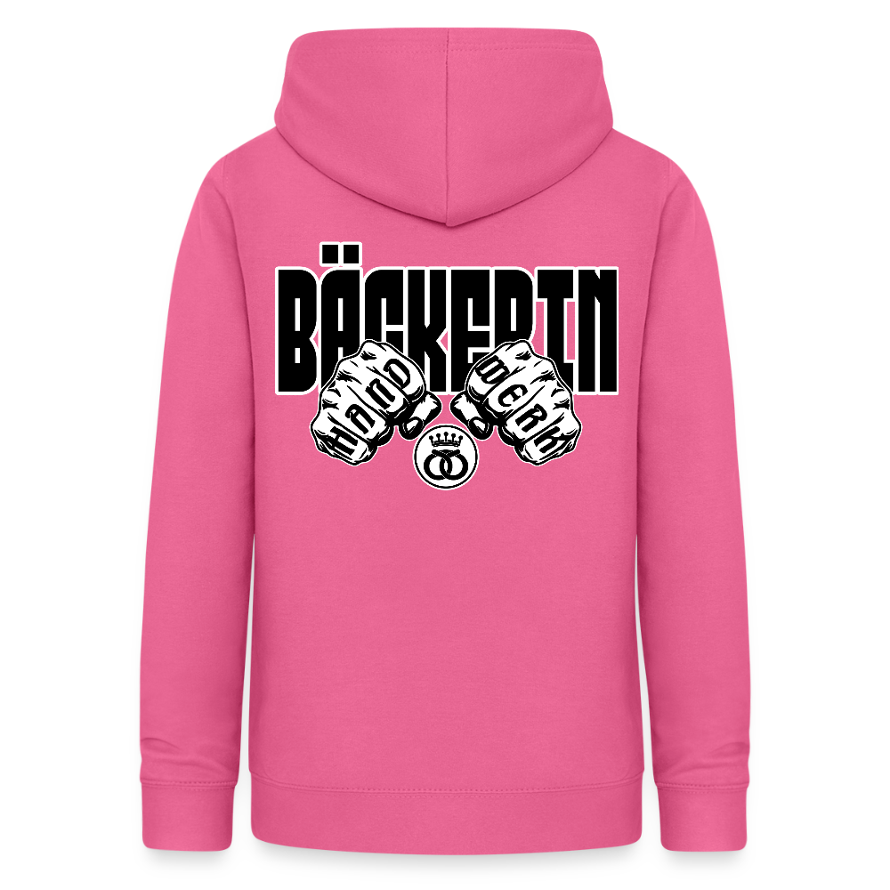 Frauen Hoodie "Bäckerin" (beidseitig beruckt) - Pink