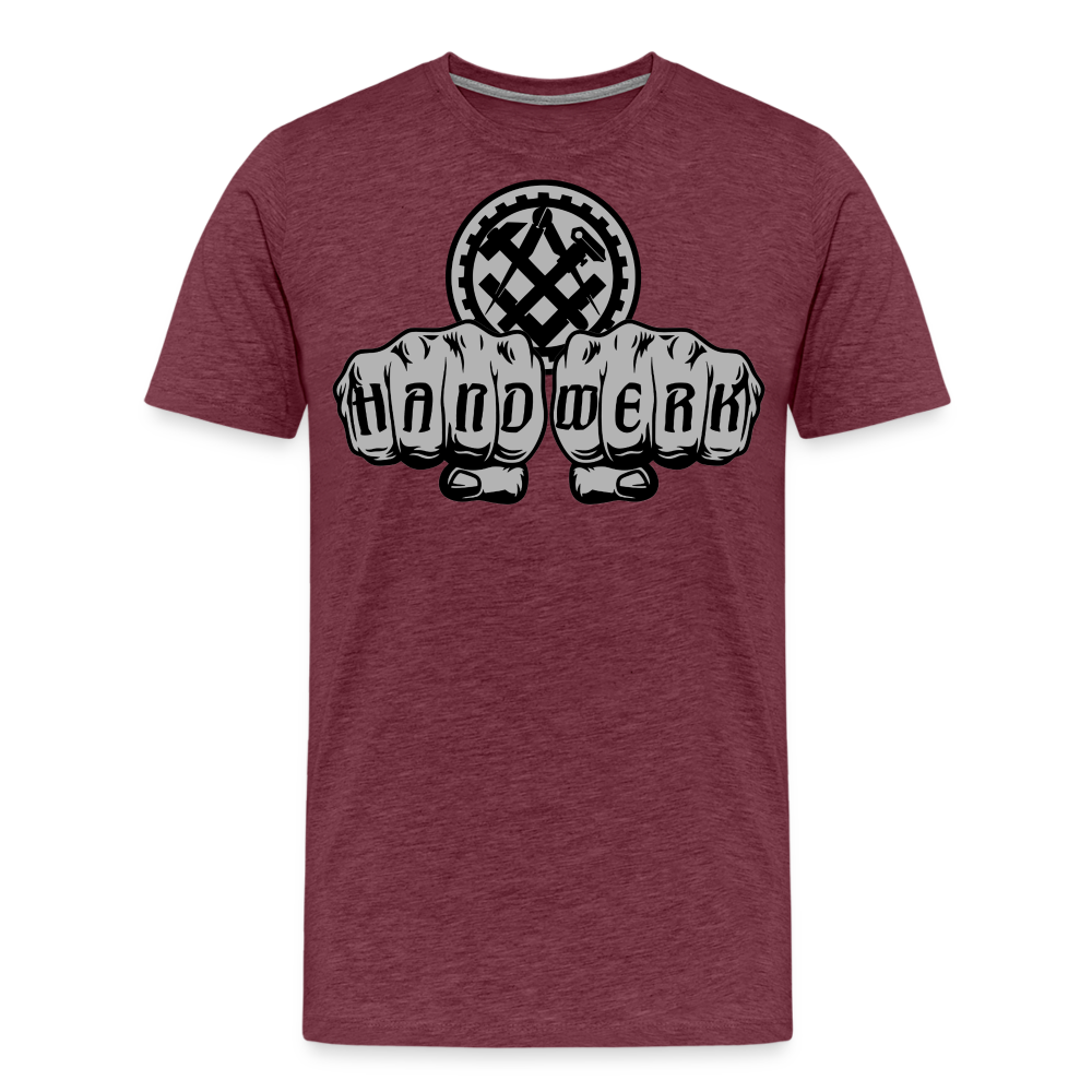 Männer Premium T-Shirt "Mechaniker" - Bordeauxrot meliert