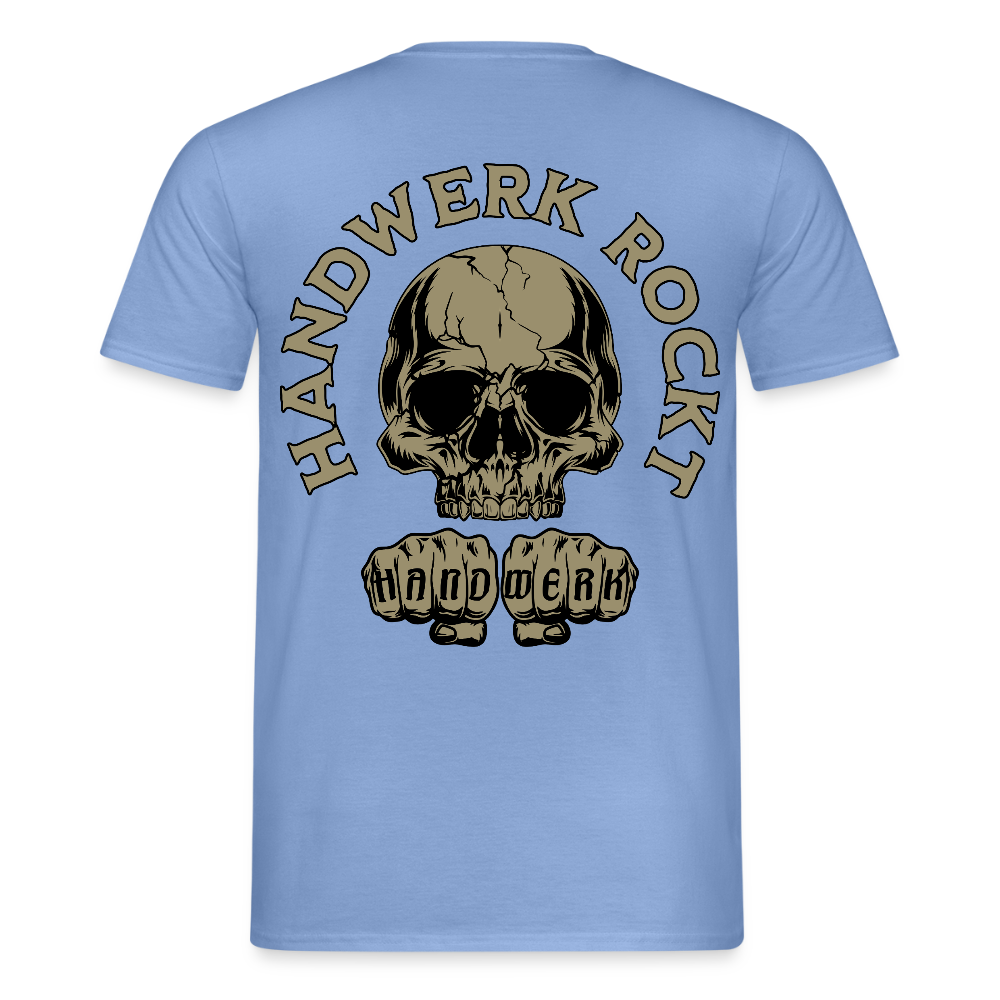 Unisex T-Shirt "Handwerk-Rockt" (beidseitig bedruckt) - carolina blue