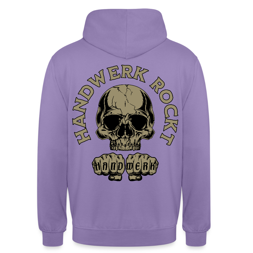 Unisex Hoodie "Handwerk-Rockt" (beidseitig bedruckt) - Lavendel