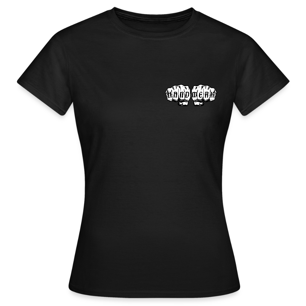 Frauen T-Shirt "Gebäudereinigerin" (beidseitig bedruckt) - Schwarz