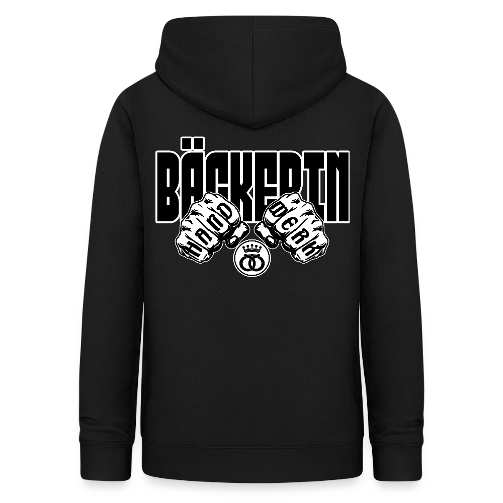 Frauen Hoodie "Bäckerin" (beidseitig beruckt) - Schwarz