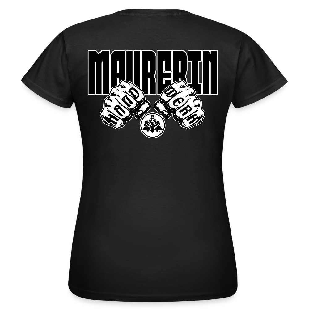 Frauen T-Shirt "Maurerin" (beidseitig bedruckt) Schwarz Frauen T-Shirt