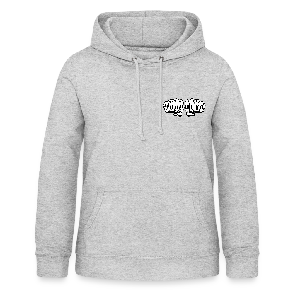 Frauen Hoodie "Heizungsbauerin" (beidseitig beruckt) - Hellgrau meliert
