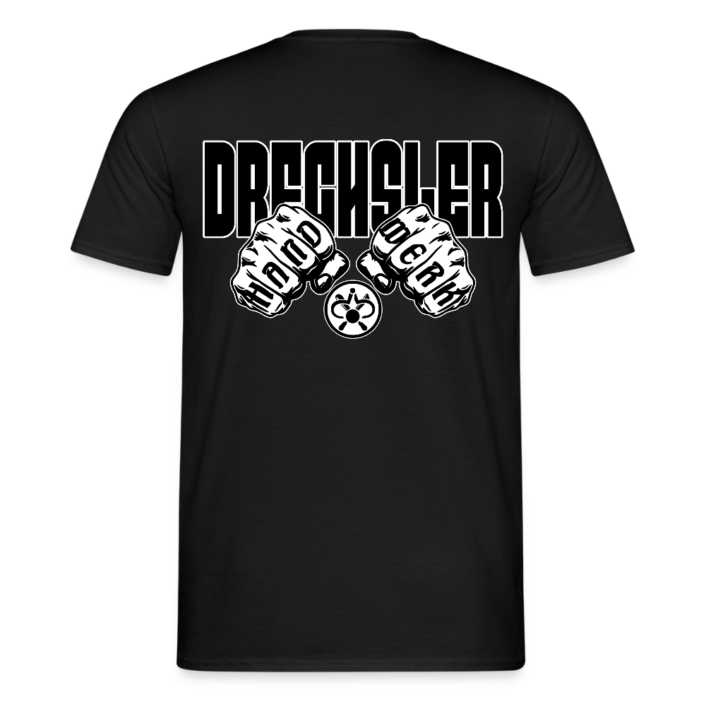 Unisex T-Shirt "Drechsler" (beidseitig bedruckt) - Schwarz