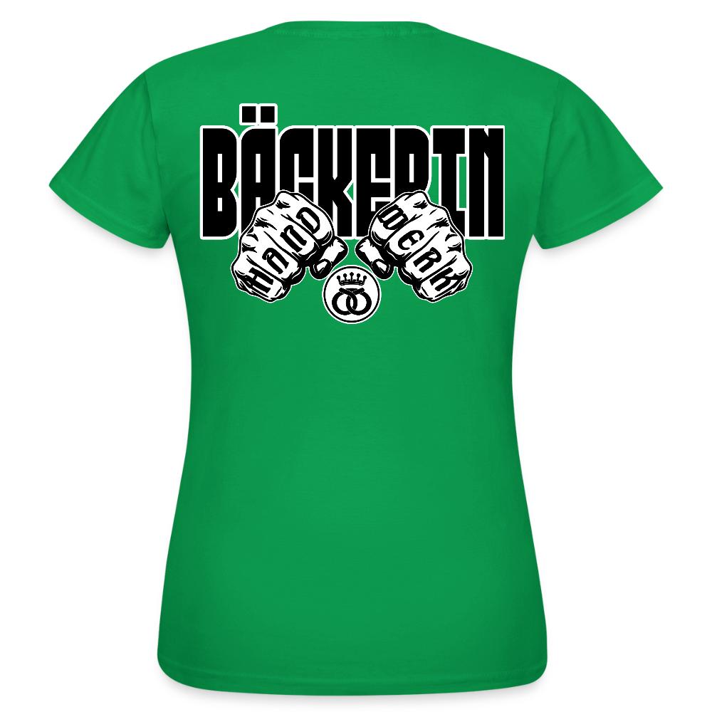 Frauen T-Shirt "Bäckerin" (beidseitig bedruckt) - Kelly Green
