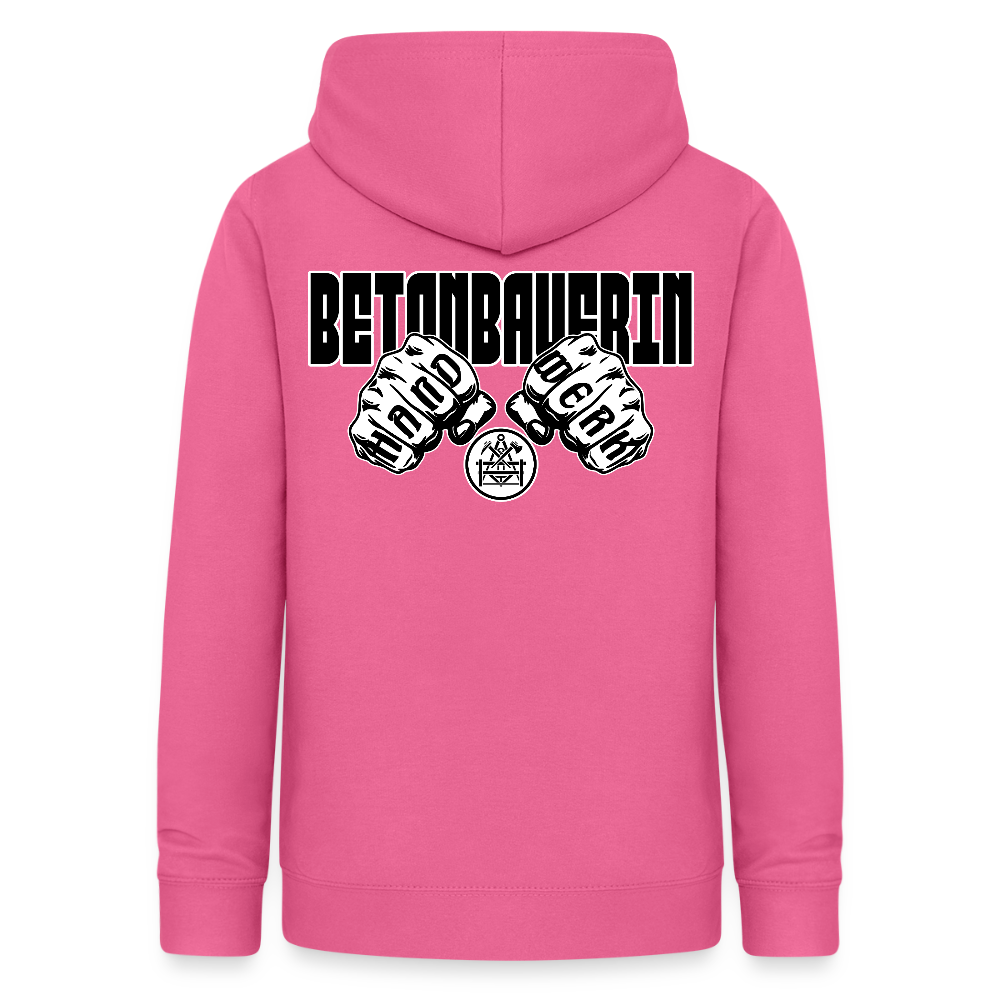 Frauen Hoodie "Betonbauerin" (beidseitig beruckt) - Pink