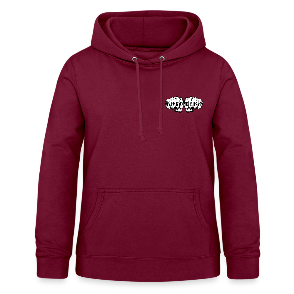 Frauen Hoodie "Bodenlegerin" (beidseitig beruckt) - Bordeaux