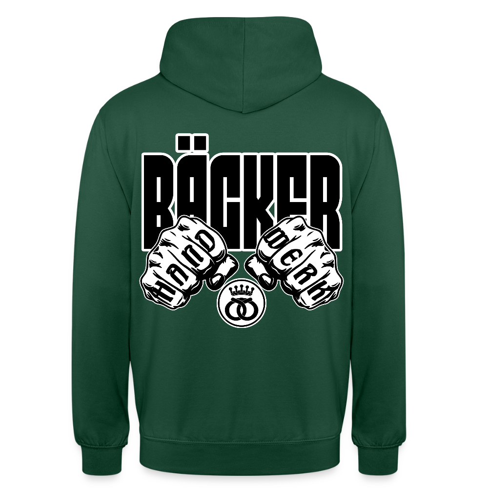 Unisex Hoodie "Bäcker" (beidseitig bedruckt) - Flaschengrün