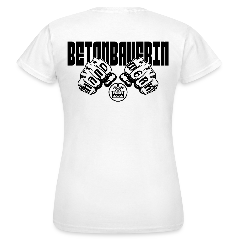 Frauen T-Shirt "Betonbauerin" (beidseitig bedruckt) - Weiß