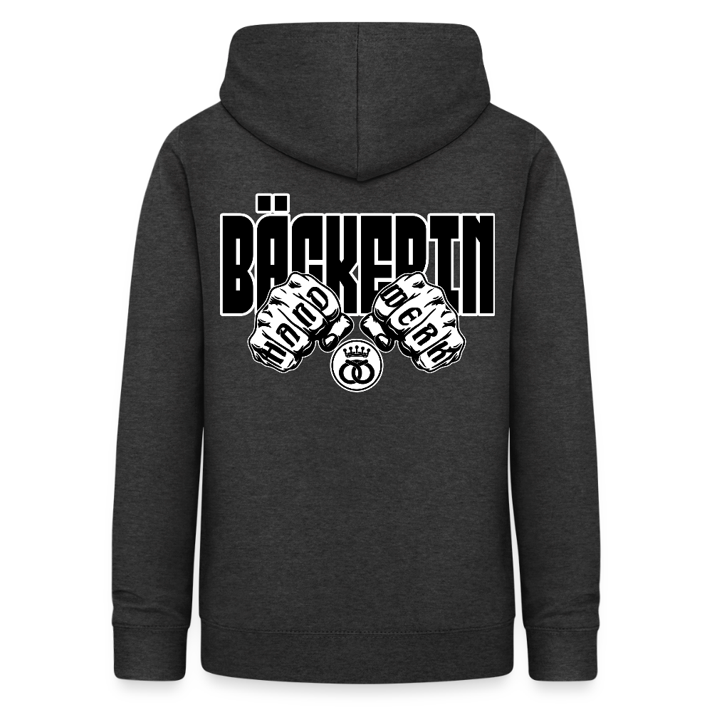 Frauen Hoodie "Bäckerin" (beidseitig beruckt) - Anthrazit