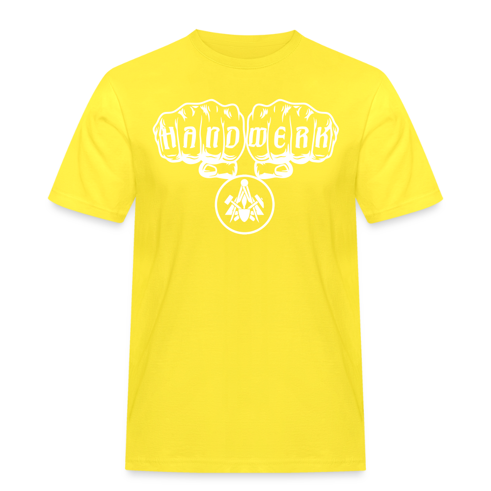 Männer Workwear T-Shirt "Maurer" Gelb Männer Workwear T-Shirt