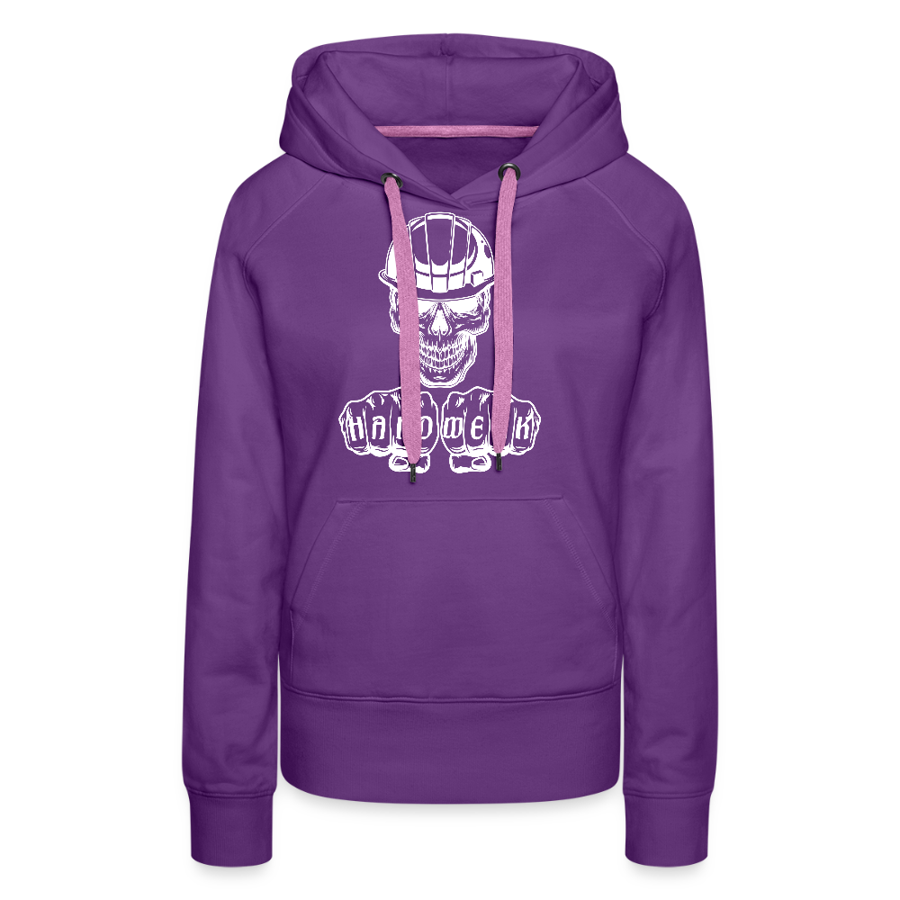 Frauen Premium Hoodie "Skull-Helm-Handwerk" - Purple