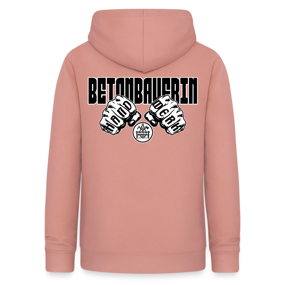 Frauen Hoodie "Betonbauerin" (beidseitig beruckt) - Altrosa