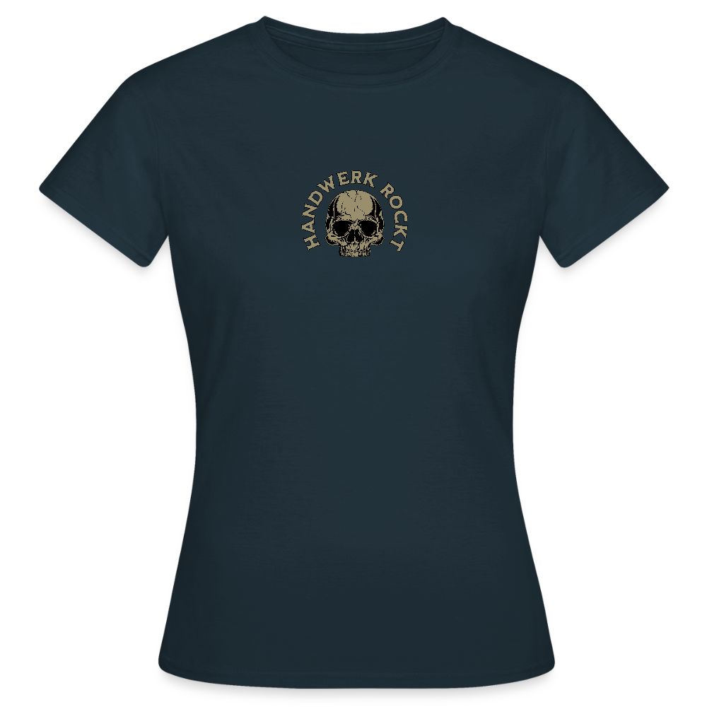 Frauen T-Shirt "Handwerk-Rockt" (beidseitig bedruckt) - Navy