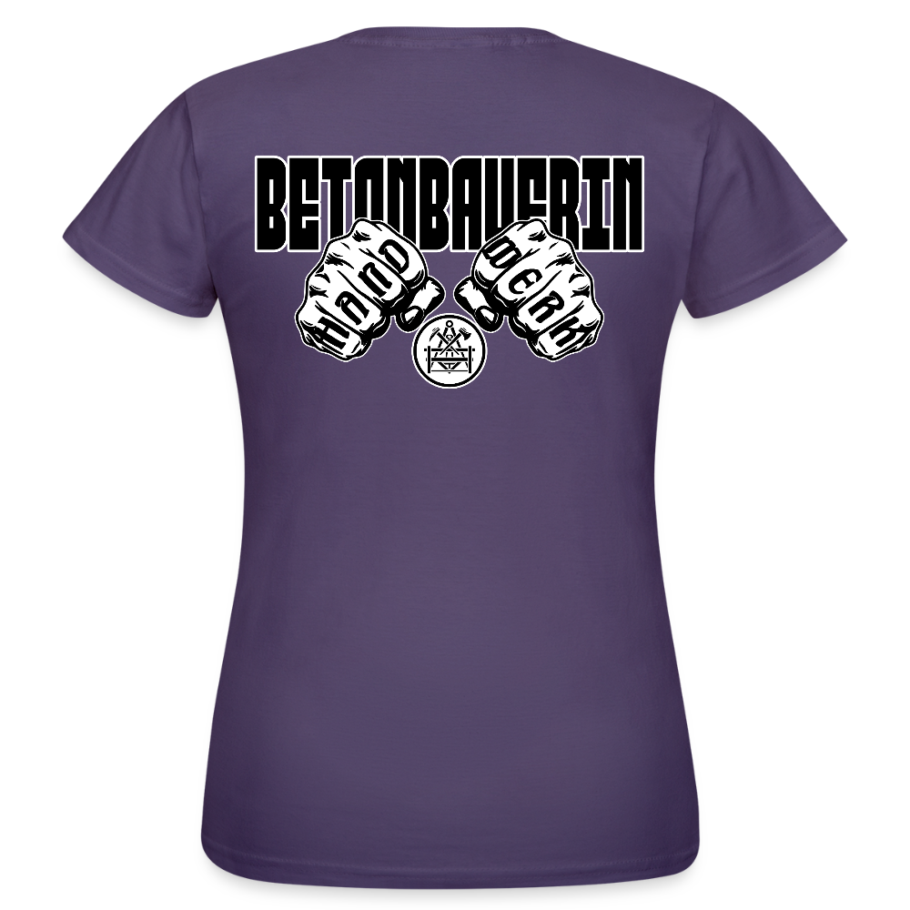 Frauen T-Shirt "Betonbauerin" (beidseitig bedruckt) - Dunkellila