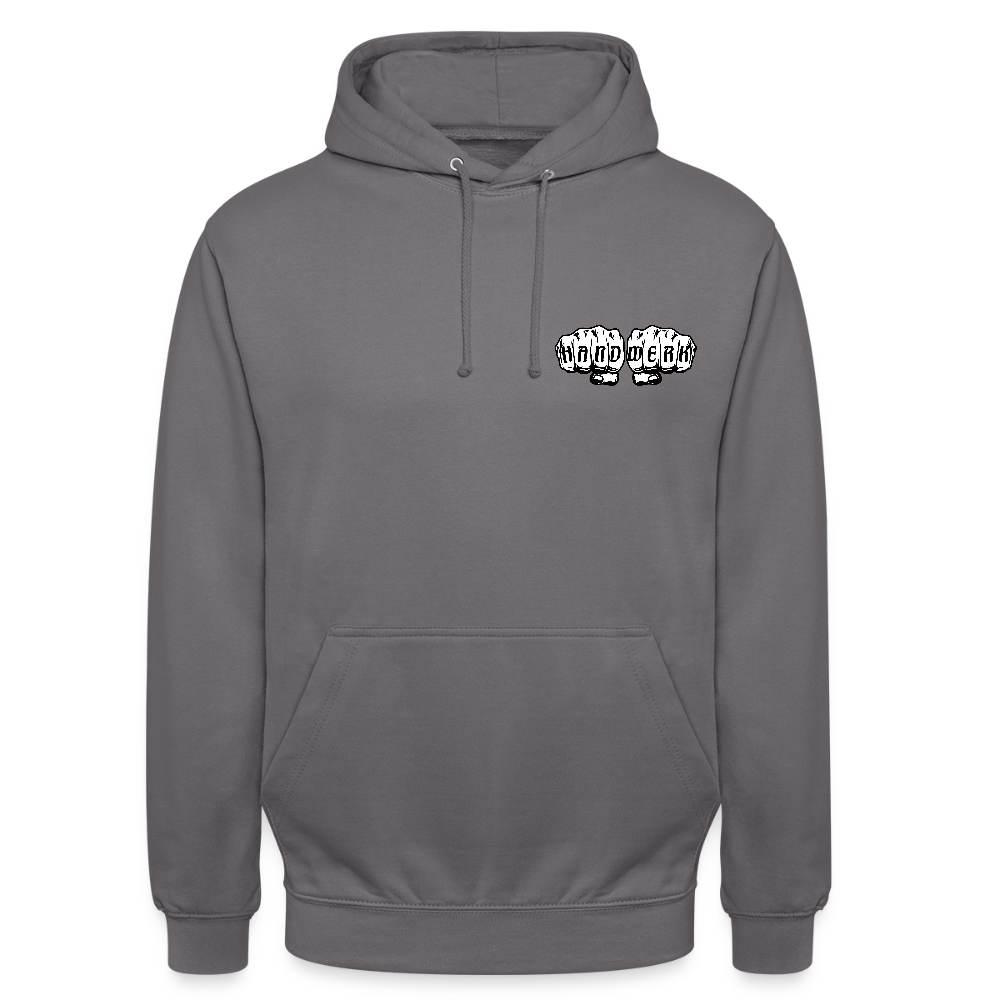 Unisex Hoodie "Klimatechniker" (beidseitig bedruckt) - Mittelgrau