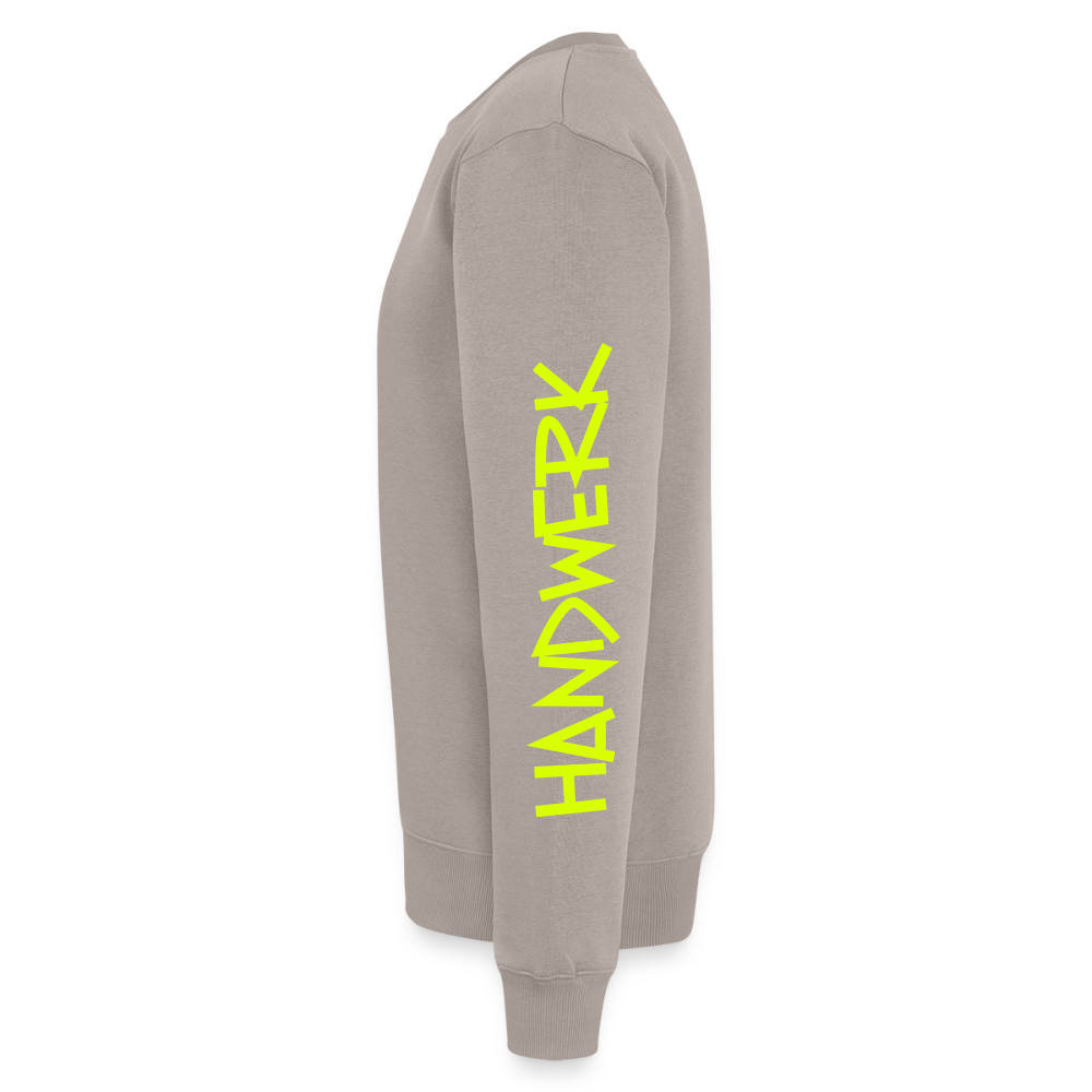 Unisex Premium Pullover "Klimatechniker" neongelb - Taupe