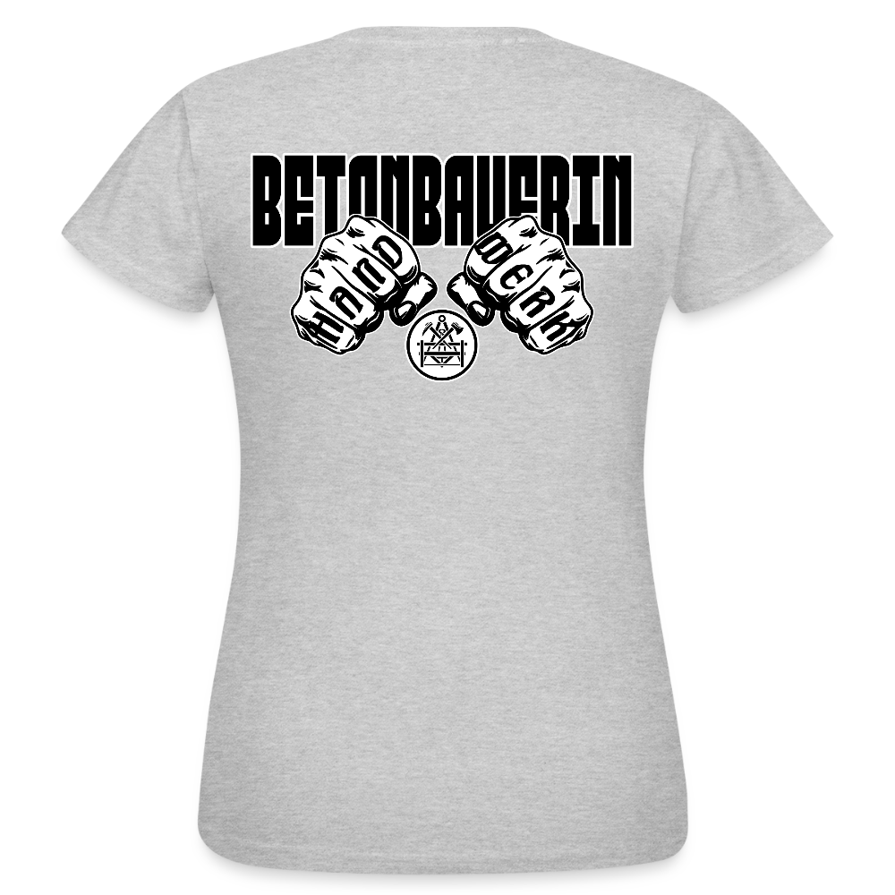 Frauen T-Shirt "Betonbauerin" (beidseitig bedruckt) - Grau meliert