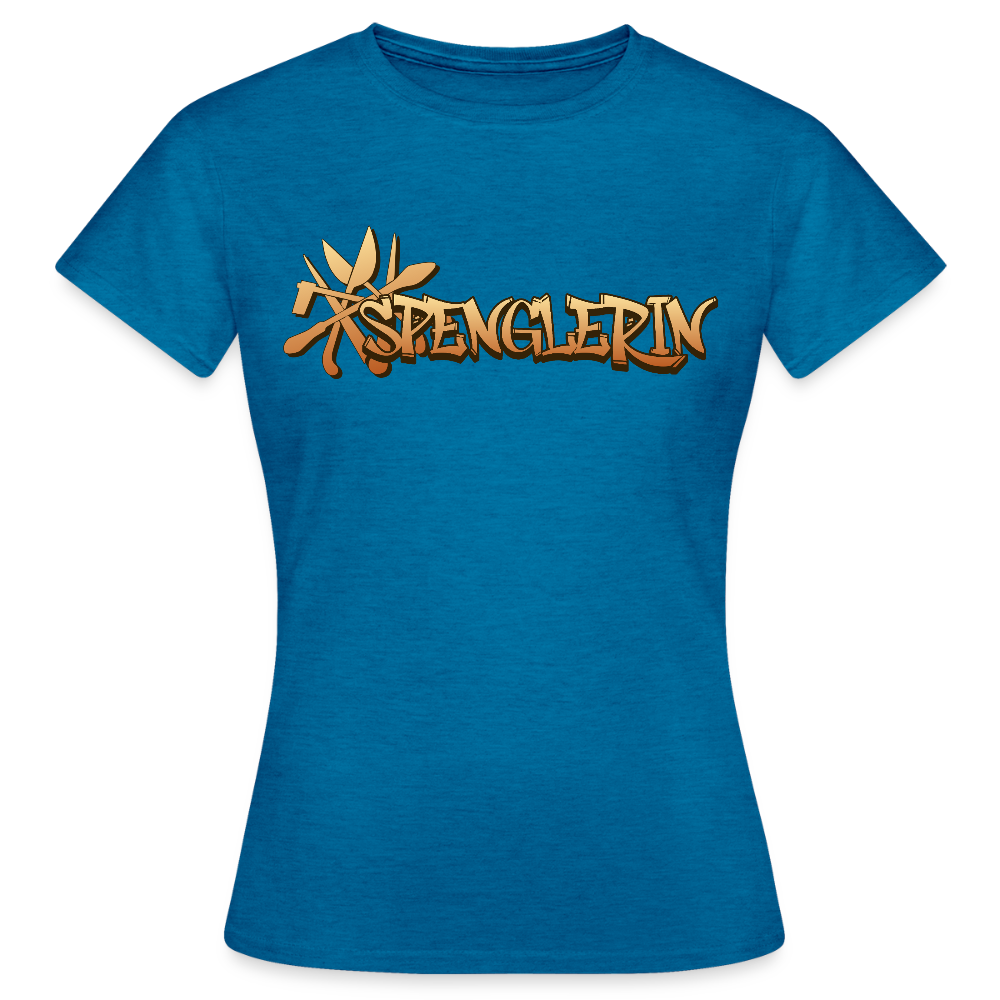 Frauen T-Shirt "Spenglerin" - Antikblaues Saphir meliert