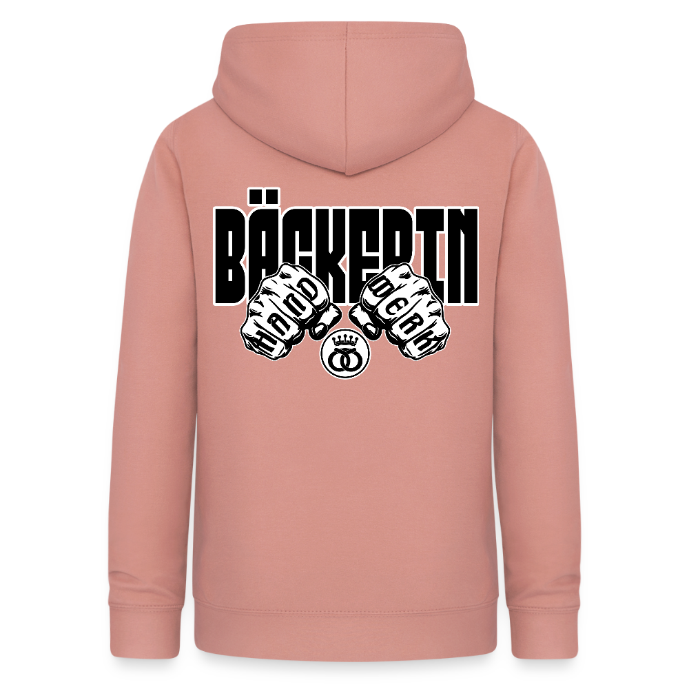 Frauen Hoodie "Bäckerin" (beidseitig beruckt) - Altrosa