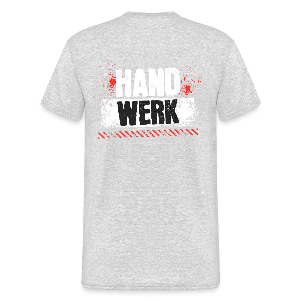 Unisex T-Shirt "Handwerk" (hinten bedruckt) - Grau meliert