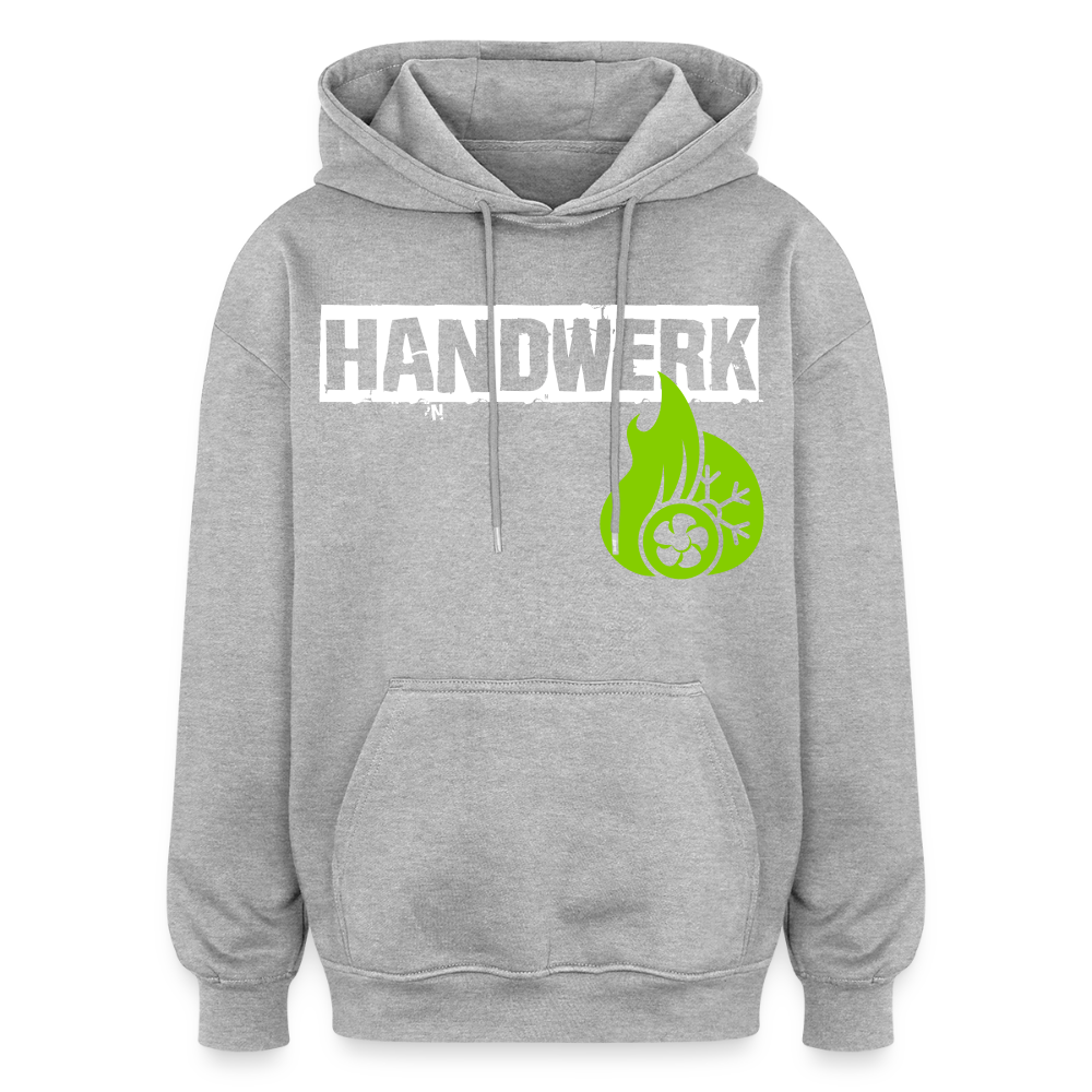 Oversized Unisex Hoodie "Klimatechniker" Grau meliert Oversized Unisex Hoodie