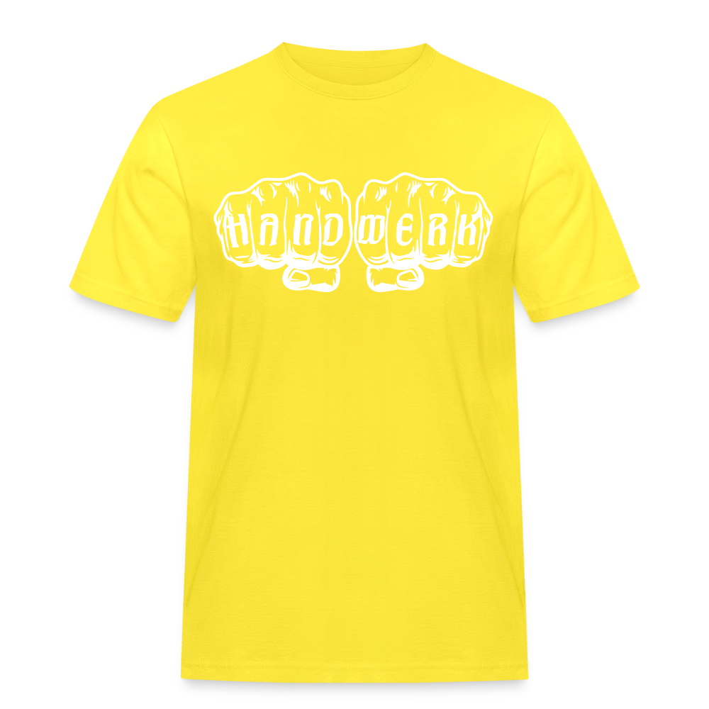Männer Workwear T-Shirt "Handwerk" - Gelb