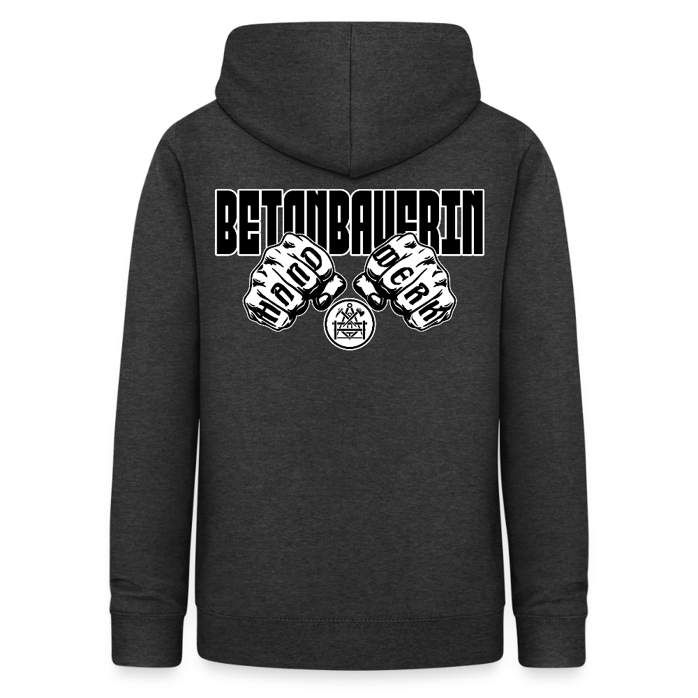 Frauen Hoodie "Betonbauerin" (beidseitig beruckt) - Anthrazit