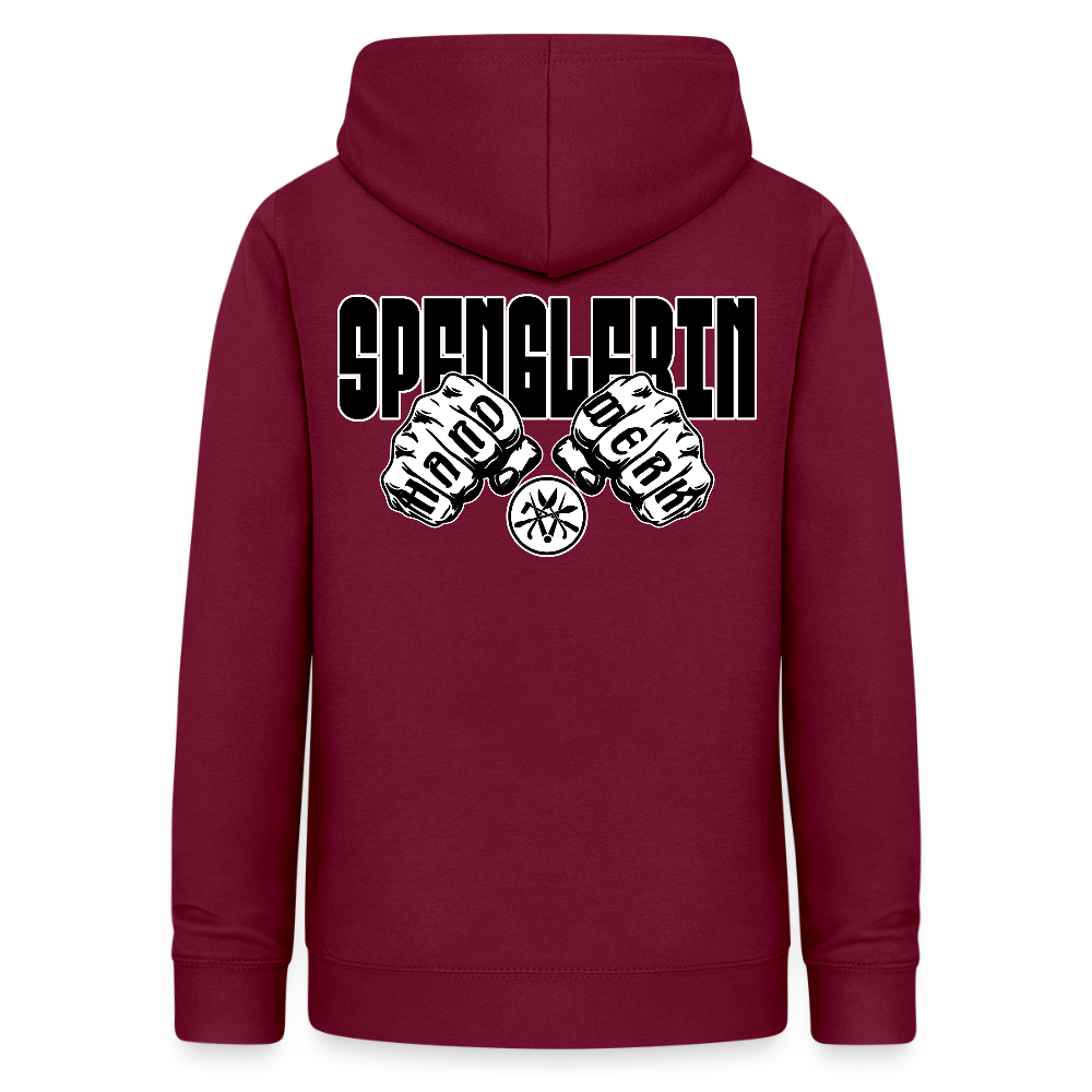 Frauen Hoodie "Spenglerin" (beidseitig beruckt) - Bordeaux
